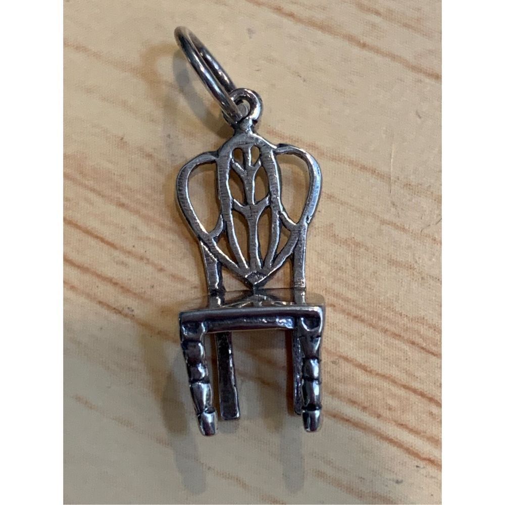 .925 Vintage Ornate Chair Sterling Silver Jewelry Charm #interior designer